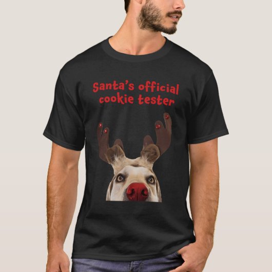 Santa's officiële Cookie Tester - Grappige Vakanti T-shirt (Voorkant)