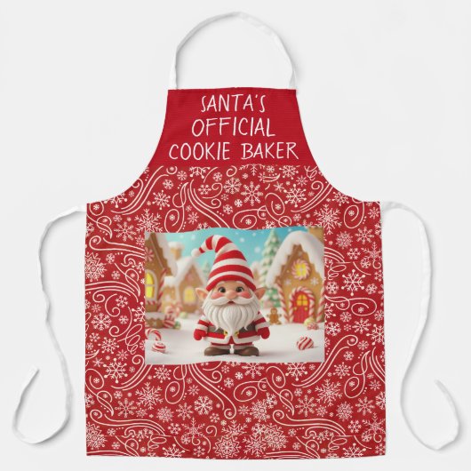 Santa's officiële koekjes bakker schort (Voorkant)