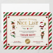 Santa's officiële Nice List Certificaat (Voorkant / Achterkant)