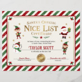 Santa's officiële Nice List Certificaat (Voorkant)