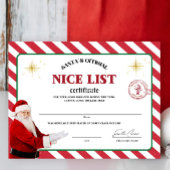 Santa's officiële Nice List Certificaat Poster