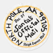 Santa's officiële North Pole adres stempel zegel (Voorkant)