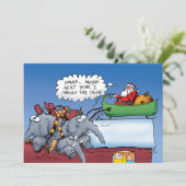 Santa's Olephants Feestdagenkaart (Staand voorkant)