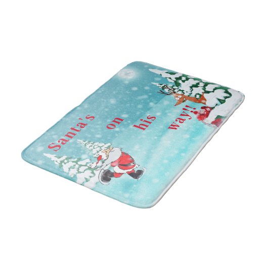 "Santa's on the Way" Winterkerstbal Mat (Gekanteld)