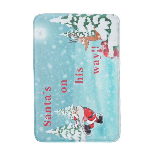 "Santa's on the Way" Winterkerstbal Mat (Voorkant Verticaal)