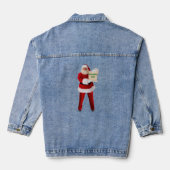 Santa's Ondeugend Lijst Denim Jas Denim Jacket (Achterkant)
