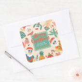Santas op de Beach Hot Cocaca Vierkante Sticker (Envelop)