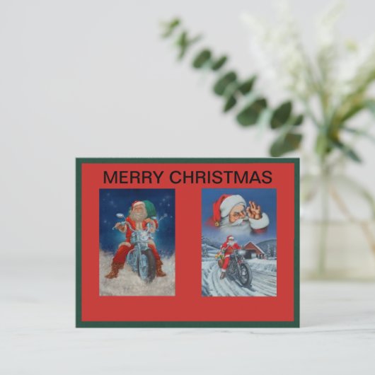 Santas op motorfietsen Briefkaart (Staand voorkant)