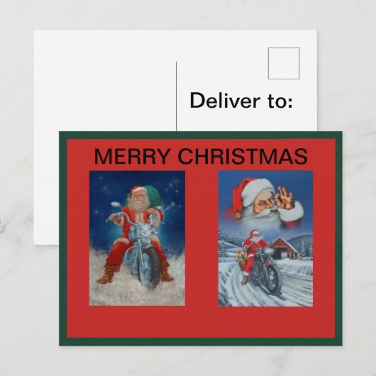 Santas op motorfietsen Briefkaart (Voorkant / Achterkant)
