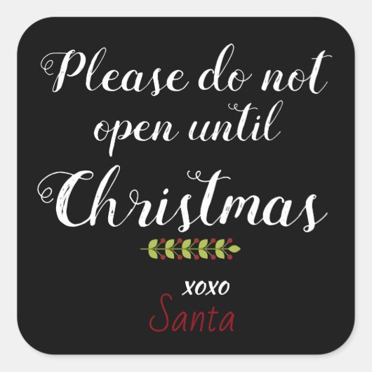 Santa's Package Warning-Stickers voor volwassenen! Vierkante Sticker (Voorkant)