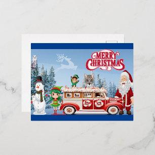 : Santa's Pepermunt Express Folie Feestdagen Briefkaart