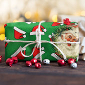 Santas Pet Patroon Rood en Wit Aangepast Afbeeldin Inpakpapier Vel