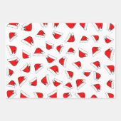 Santas Pet Pattern Red and White Inpakpapier Vel (Voorkant 2)