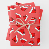 Santas Pet Pattern Red and White Inpakpapier Vel (In situ)
