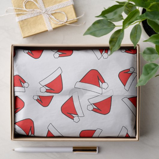 Santas Pet Pattern Red and White Tissuepapier (Geschenk)