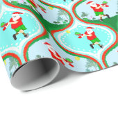 Santa's Pickleball Paradise Cadeaupapier (Rol Hoek)