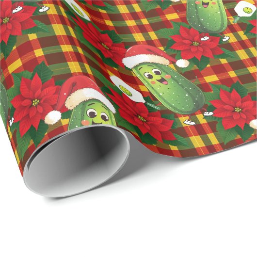 Santa's Pickleball Rally Cadeaupapier (Rol Hoek)