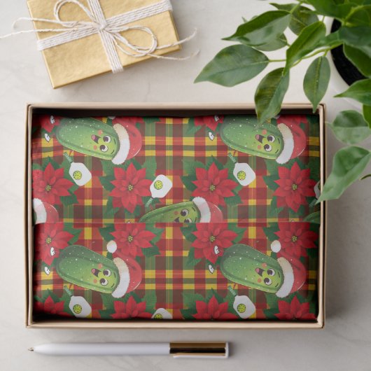 Santa's Pickleball Rally Tissuepapier (Geschenk)