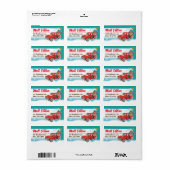 Santa's Pickup Truck Christmas Kaart Adresetikette Etiket (Full Sheet)