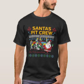 Santa's Pit Crew Race Car Ugly Kerstmis T-shirt (Voorkant)