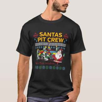 Santa's Pit Crew Race Car Ugly Kerstmis T-shirt