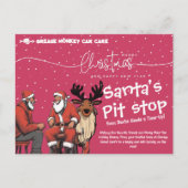 Santa's Pit Stop | Automotive Christmas Tune-Up Feestdagenkaart (Voorkant)