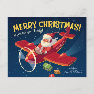 Santa's Plane Feestdagenkaart