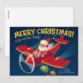 Santa's Plane Feestdagenkaart (Voorkant / Achterkant)