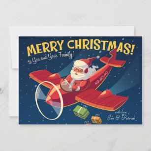 Santa's Plane Feestdagenkaart