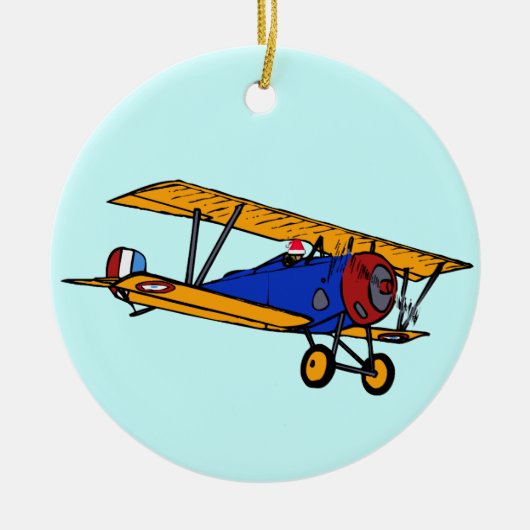 Santa's Plane Keramisch Ornament (Voorkant)