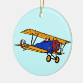 Santa's Plane Keramisch Ornament (Links)