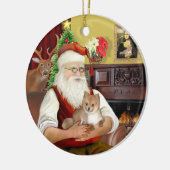 Santa's Pomeranian (R) Keramisch Ornament (Links)