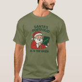Santa's Portfolio - Grappig Kerst Trader T-shirt (Voorkant)