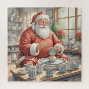 Santa's Pottenbakkerij: Handgeschilderd Keramiek Legpuzzel