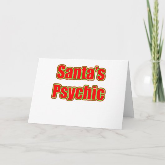 Santa's Psychic Feestdagen Kaart (Voorkant)