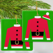 Santa's Racing Silks Square Ornament