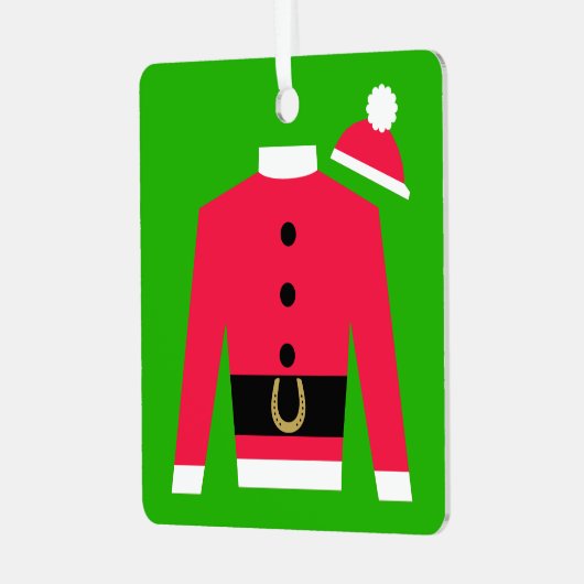 Santa's Racing Silks Square Ornament (Voorkant links)
