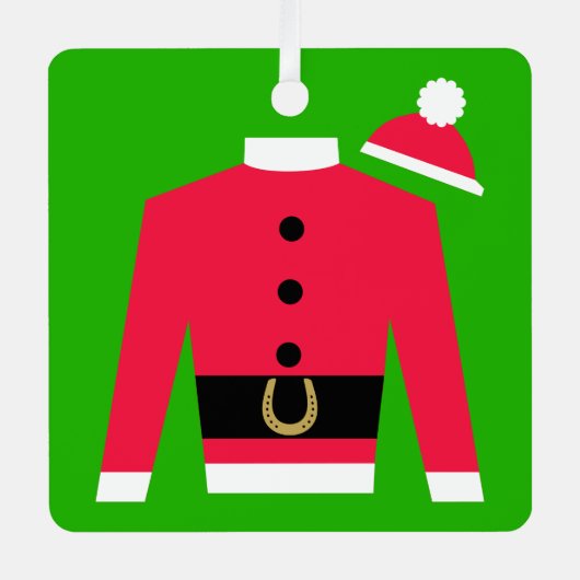 Santa's Racing Silks Square Ornament (Voorkant)