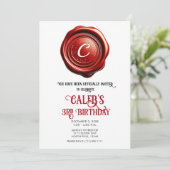 Santa's Red Wax Seal Noordpool Kerstvakantie Kaart (Staand voorkant)