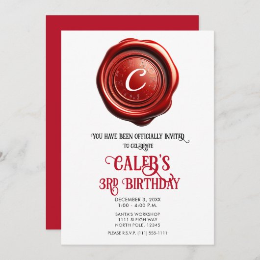 Santa's Red Wax Seal Noordpool Kerstvakantie Kaart (Voorkant / Achterkant)