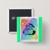 Santa's regenboog vierkante button 5,1 cm (Voorkant /achterkant)