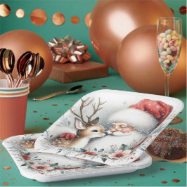 Santa's Reindeer Kiss Papieren Bordje