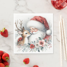 Santa's Reindeer Kiss Servet