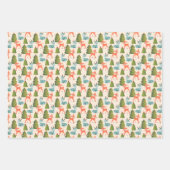 Santa's Reindeer, Retro Christmas Baubles, Plaid Inpakpapier Vel (Voorkant)