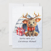 Santas Reindeer Rhyme Noordse gedicht Kinder kerst Feestdagenkaart (Voorkant)