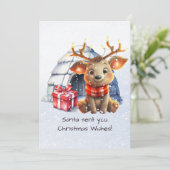 Santas Reindeer Rhyme Noordse gedicht Kinder kerst Feestdagenkaart (Staand voorkant)