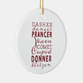 Santa's Reindeer roept kerstversiering uit Keramisch Ornament (Rechts)