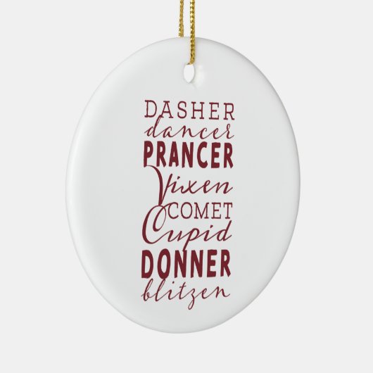 Santa's Reindeer roept kerstversiering uit Keramisch Ornament (Rechts)