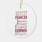 Santa's Reindeer roept kerstversiering uit Keramisch Ornament (Links)