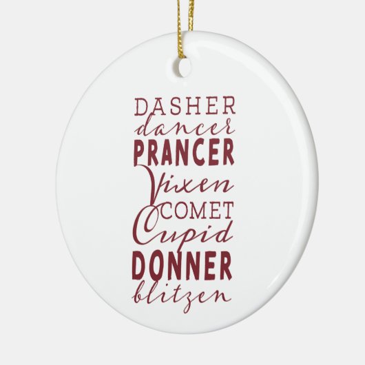 Santa's Reindeer roept kerstversiering uit Keramisch Ornament (Links)